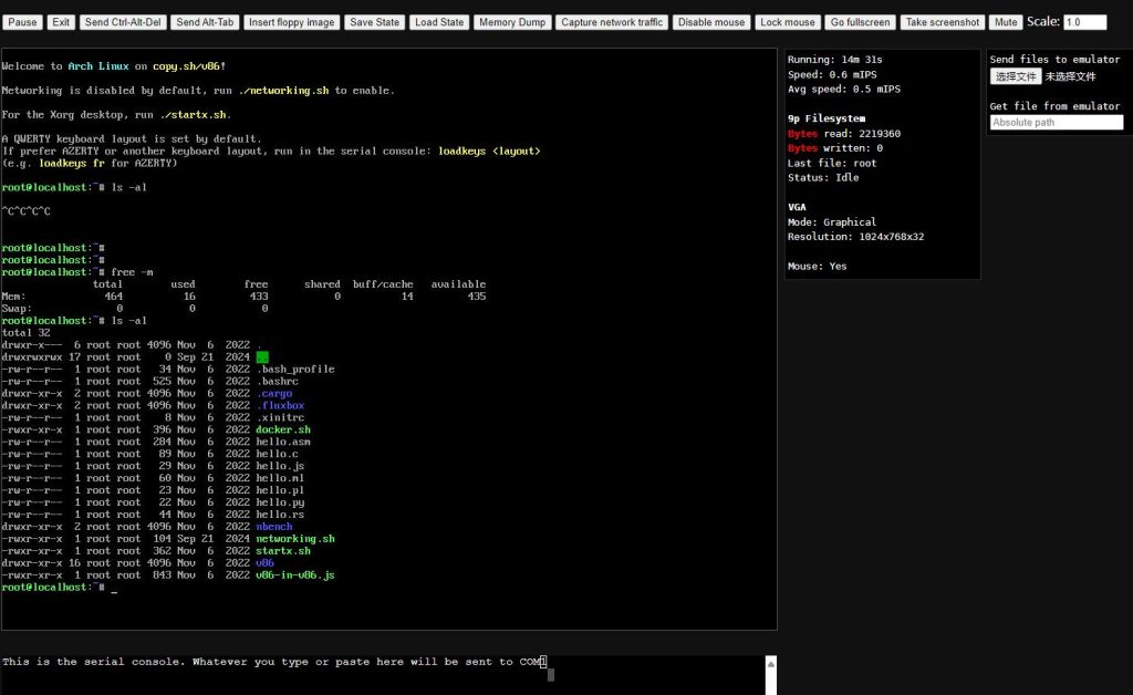 图片[1]-v86 一个能直接在浏览器跑20多个操作系统的工具-